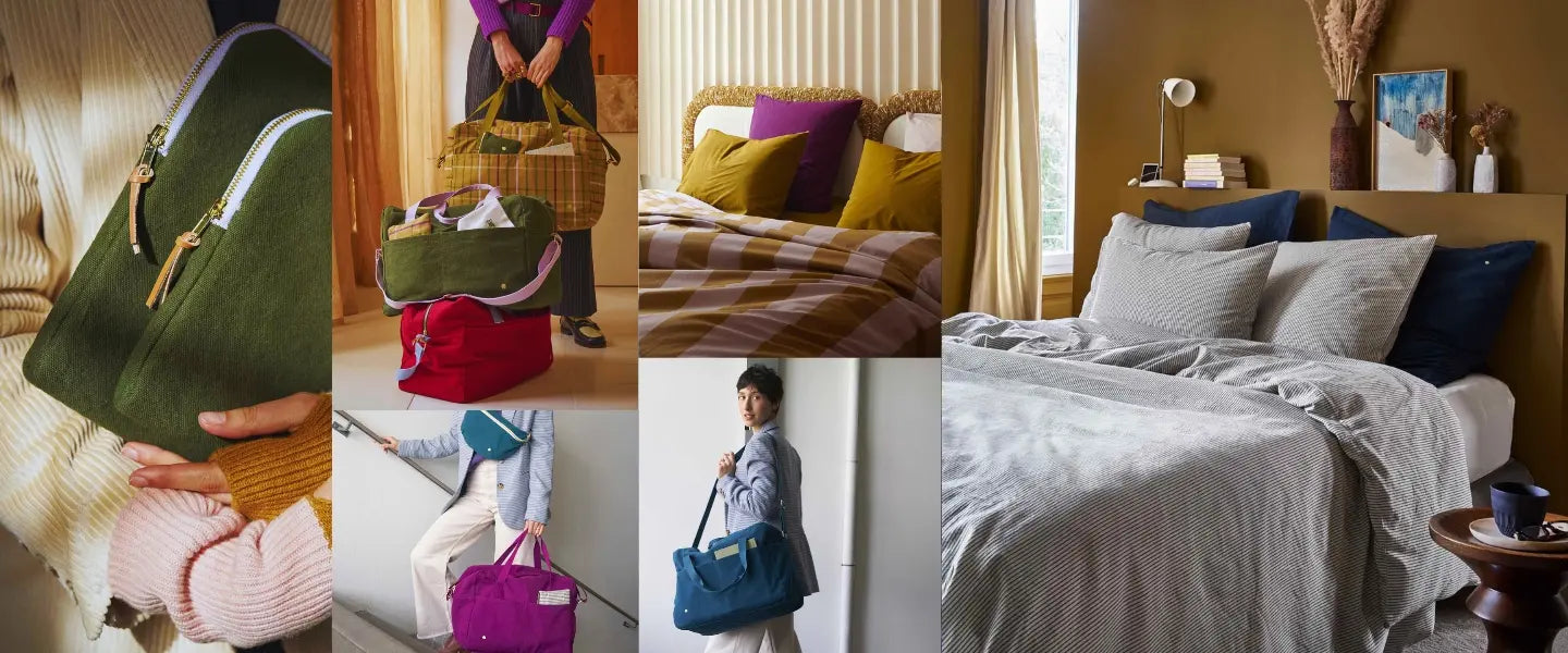 Linge de lit et accessoires en coton bio- Housses ordinateur, sacs de voyage, housses de couette - La Cerise sur le Gâteau