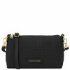 Sac Bandoulière en Cuir Tressé - Dedalo TL142577 - Noir