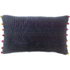 Coussin Gastounet Cobalt Pompons - 30x50 cm
