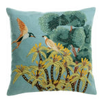 Coussin brodé bleu multicolore Lola 45x45 cm