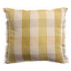 Coussin jaune à carreaux - modèle Kate bronze - 45 x 45 cm