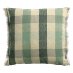 Coussin vert à carreaux - modèle Kate Coussin Dorsey