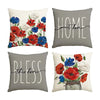 Housse de Coussin Printemps Rouge Lot de 4 - 50X50 CM