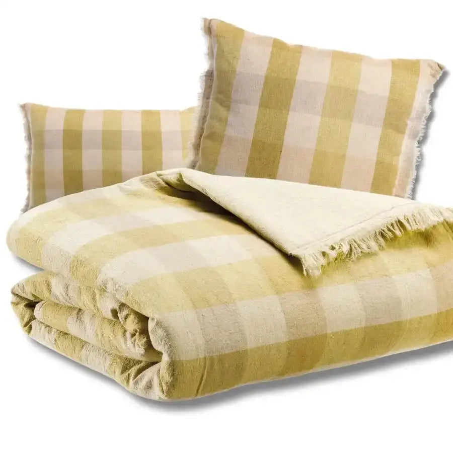 Plaid Jaune à carreaux - modèle Kate Bronze Vivaraise