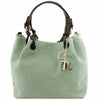 Sac Shopping en Cuir Imprimé Tressé -TL KEYLUCK TL141573 - Vert menthe