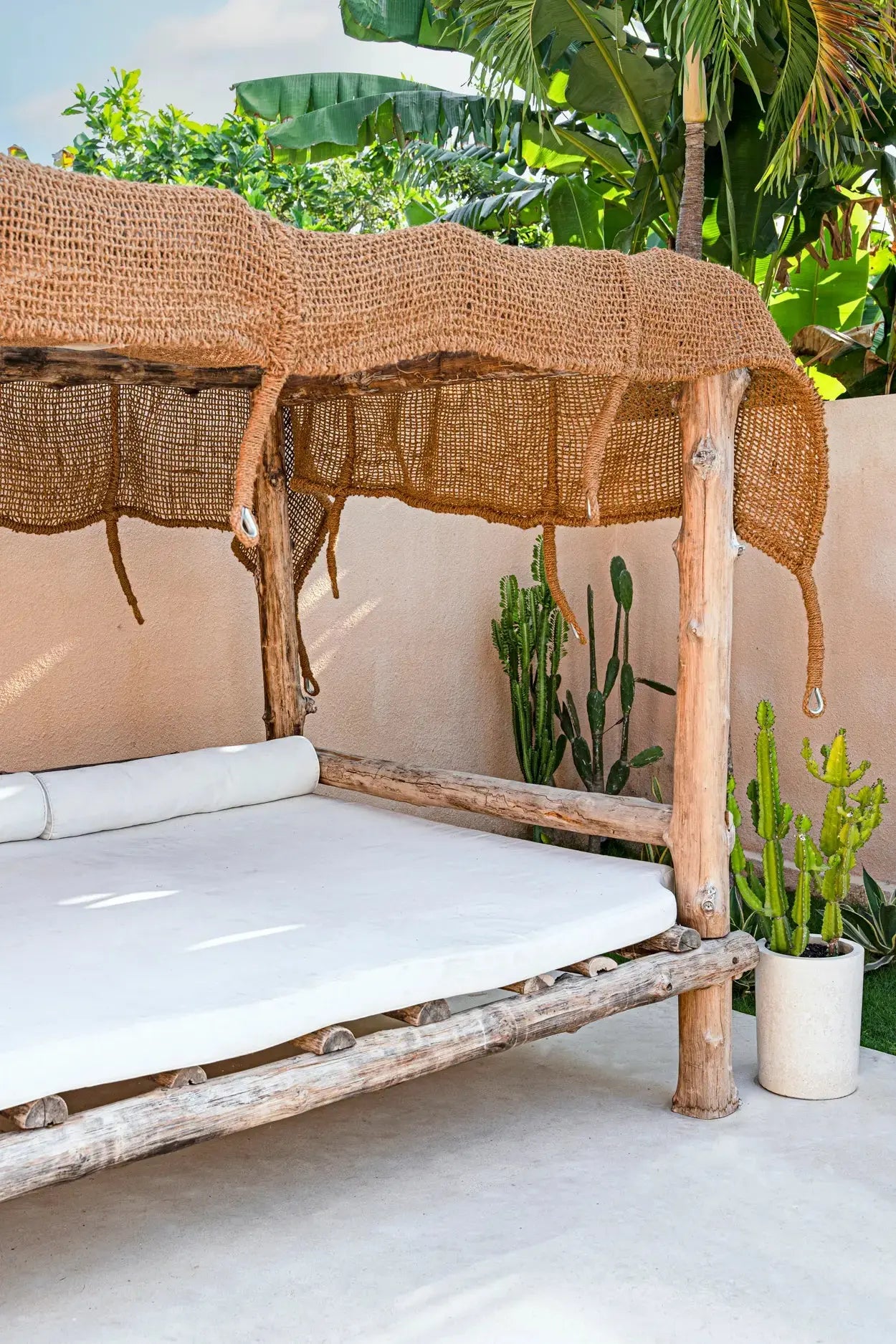 Voile d'ombrage Coco Shade 300x300 en fibre de coco - Naturel Bazar Bizar