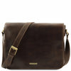 Besace en Cuir Homme – Messenger Double TL90475 - Marron foncé