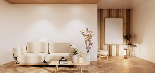 Salon minimaliste couleurs neutres