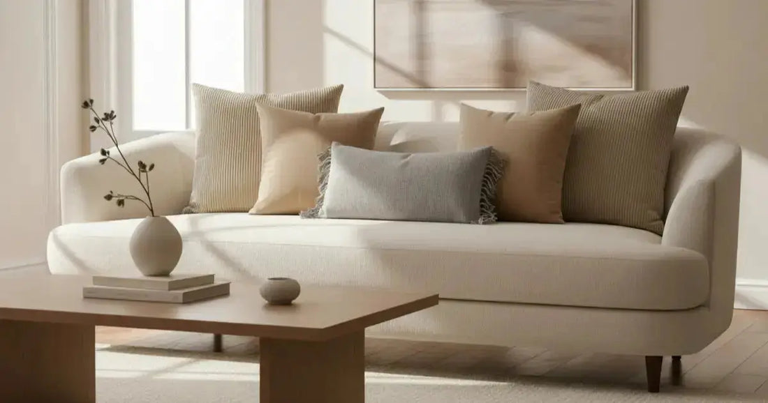 Guide des différentes tailles de coussins pour canapé et lit - petits, grands et coussins rectangulaires