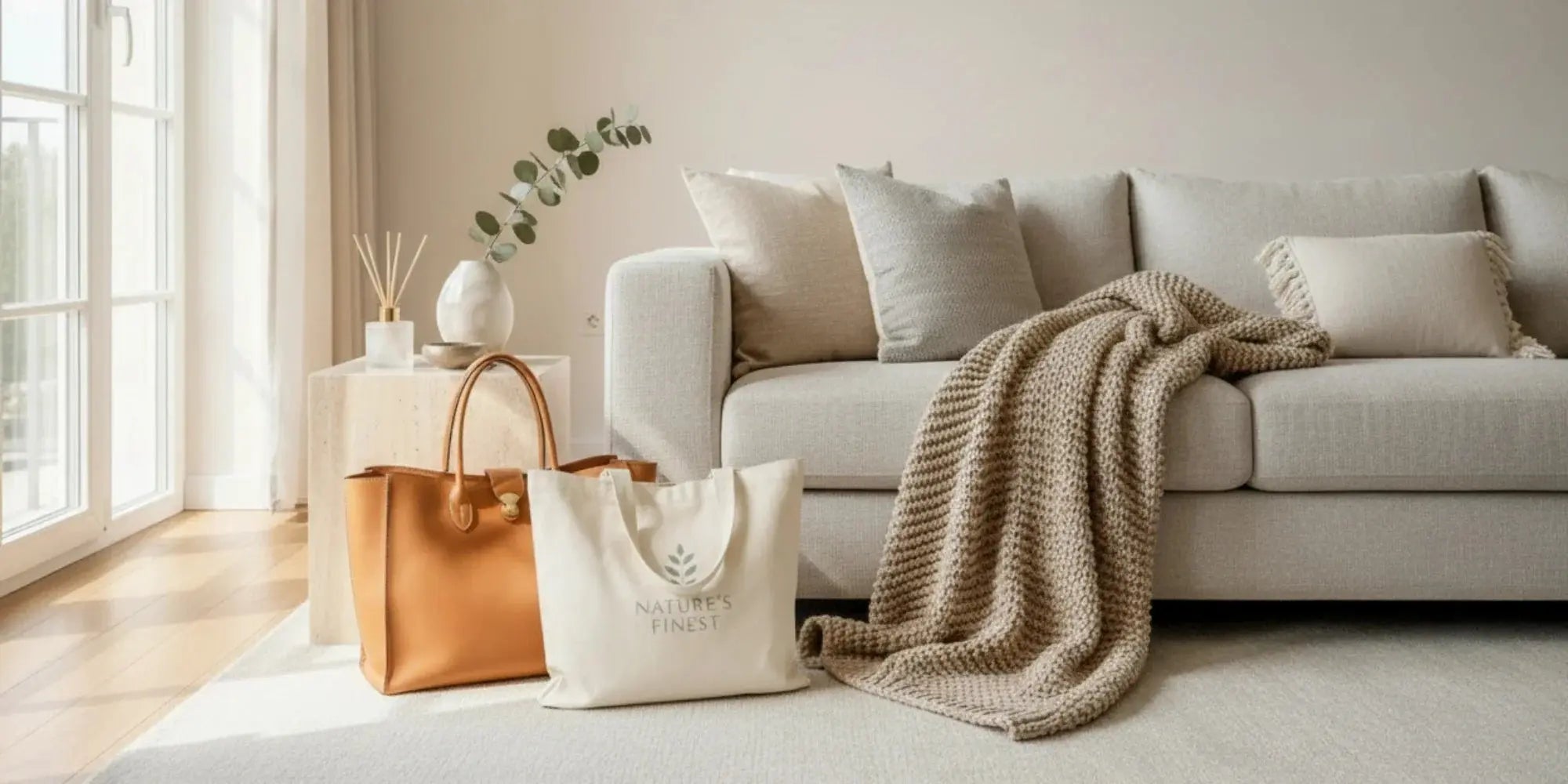 Nouveautés déco : coussins, plaid, sac en cuir italien et sac en coton bio - Collection tendances