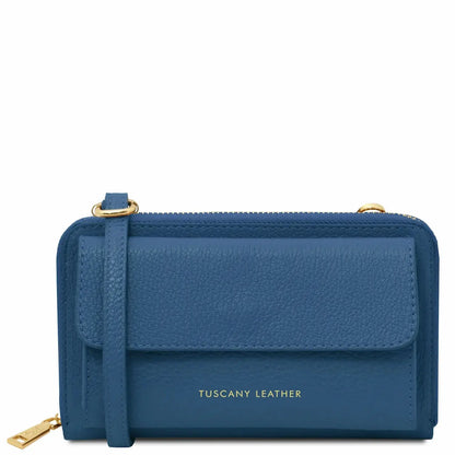 Portefeuille Téléphone en Cuir Avec Bandoulière – URANIA TL142433 Tuscany Leather