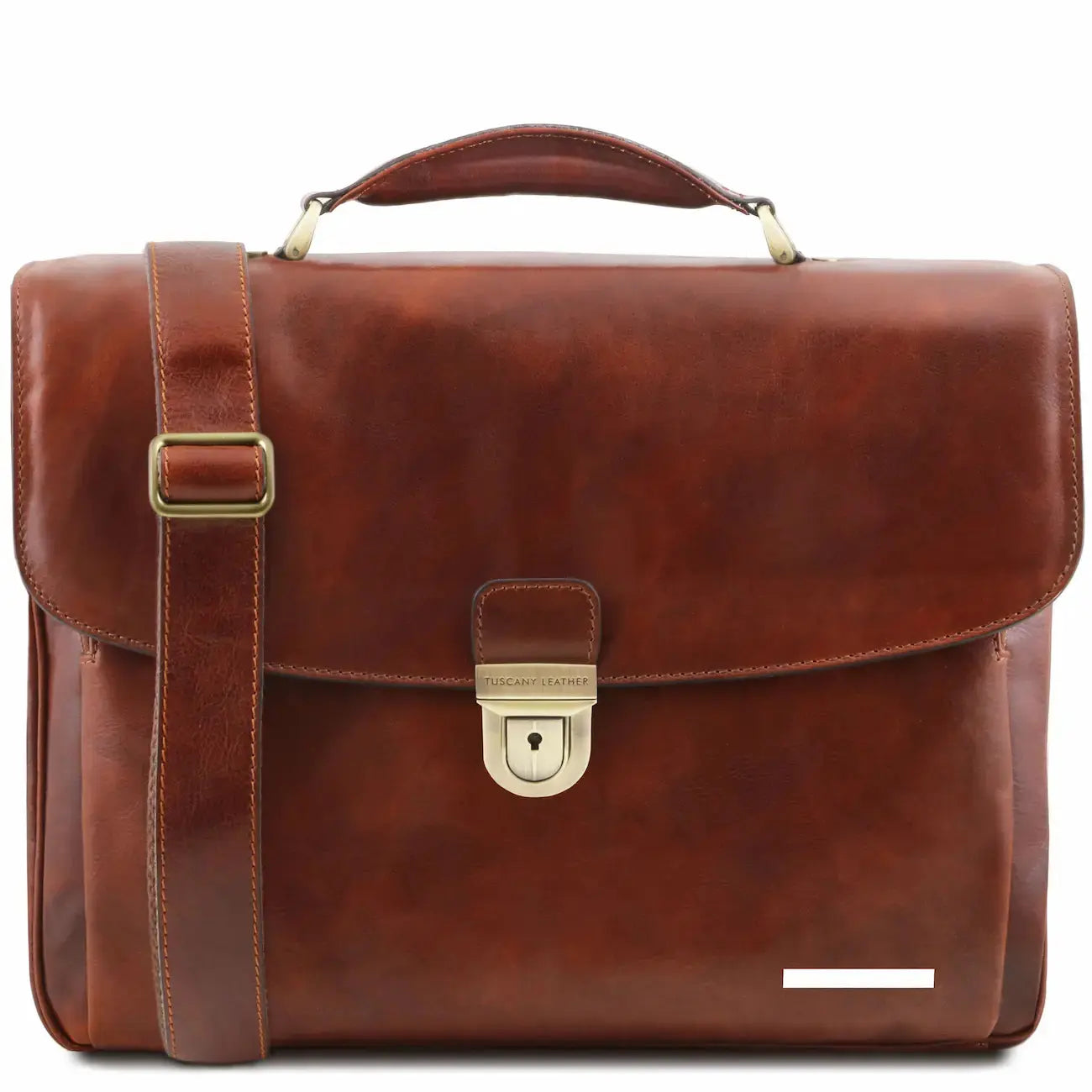 Cartable Porte Ordinateur TL SMART Multi Compartiments en Cuir Naturel - Alessandria TL140825 Tuscany Leather