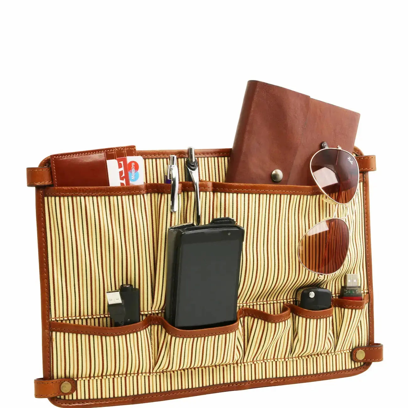 Cartable Porte Ordinateur TL SMART Multi Compartiments en Cuir Naturel - Alessandria TL140825 Tuscany Leather