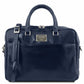 Cartable en Cuir Porte Ordinateur Avec Poche Frontale - Urbino TL141241 - bleu - Tuscany Leather