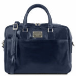 Cartable en Cuir Porte Ordinateur Avec Poche Frontale - Urbino TL141241 - bleu - Tuscany Leather