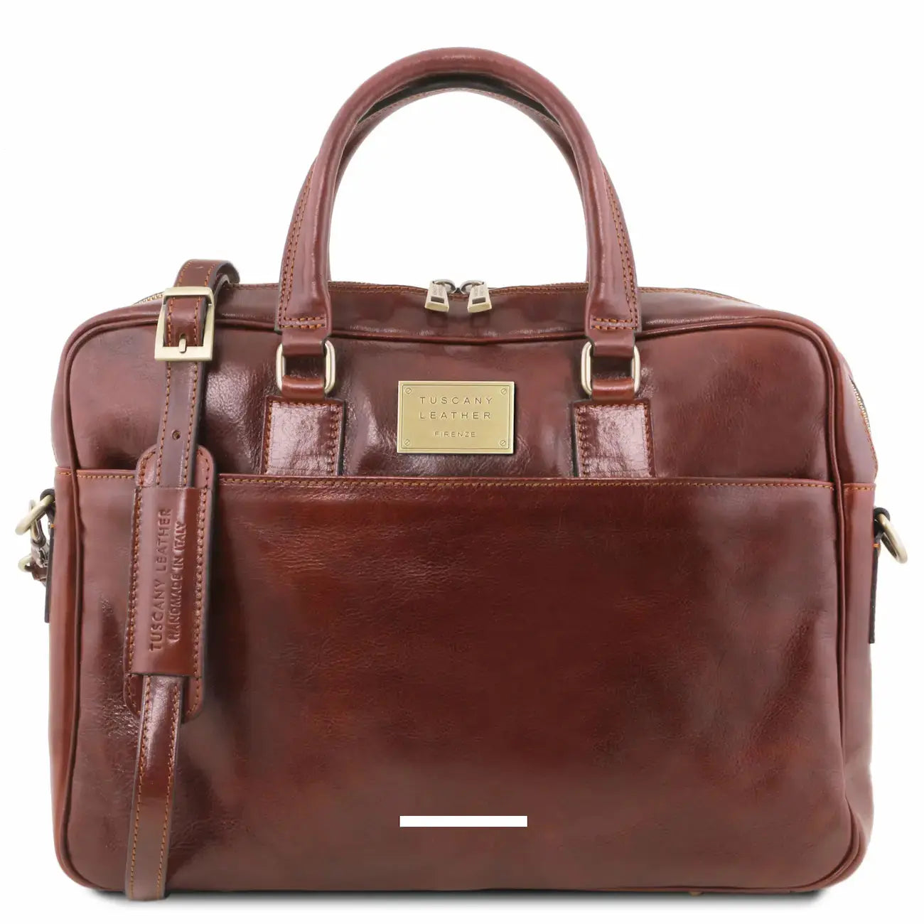 Cartable en Cuir Porte Ordinateur Avec Poche Frontale - Urbino TL141241 - marron - Tuscany Leather