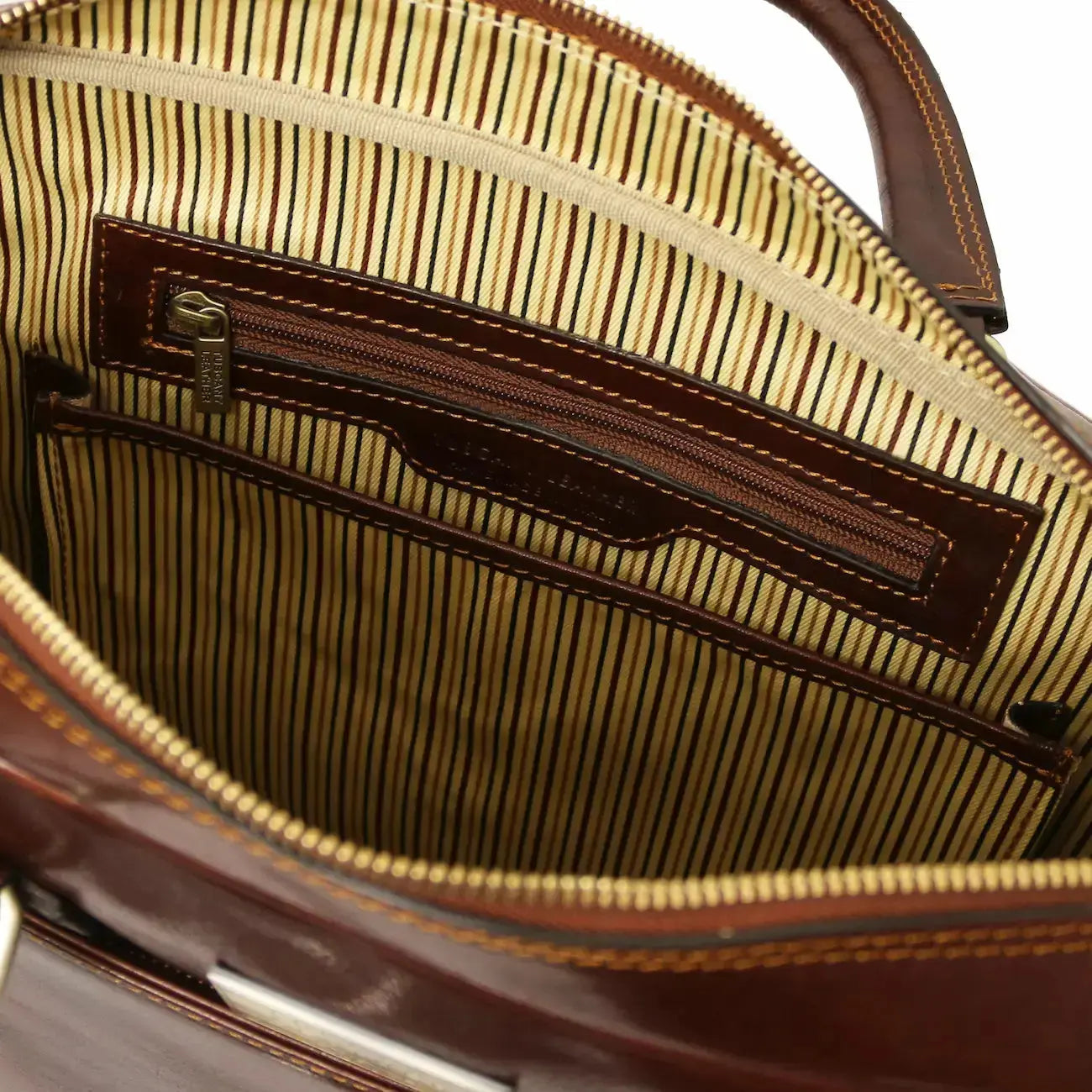 Cartable en Cuir Porte Ordinateur Avec Poche Frontale - Urbino TL141241 - marron - Tuscany Leather