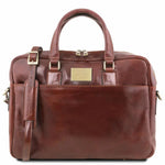 Cartable en Cuir Porte Ordinateur Avec Poche Frontale - Urbino TL141241 - marron - Tuscany Leather