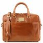 Cartable en Cuir Porte Ordinateur Avec Poche Frontale - Urbino TL141241 - miel - Tuscany Leather
