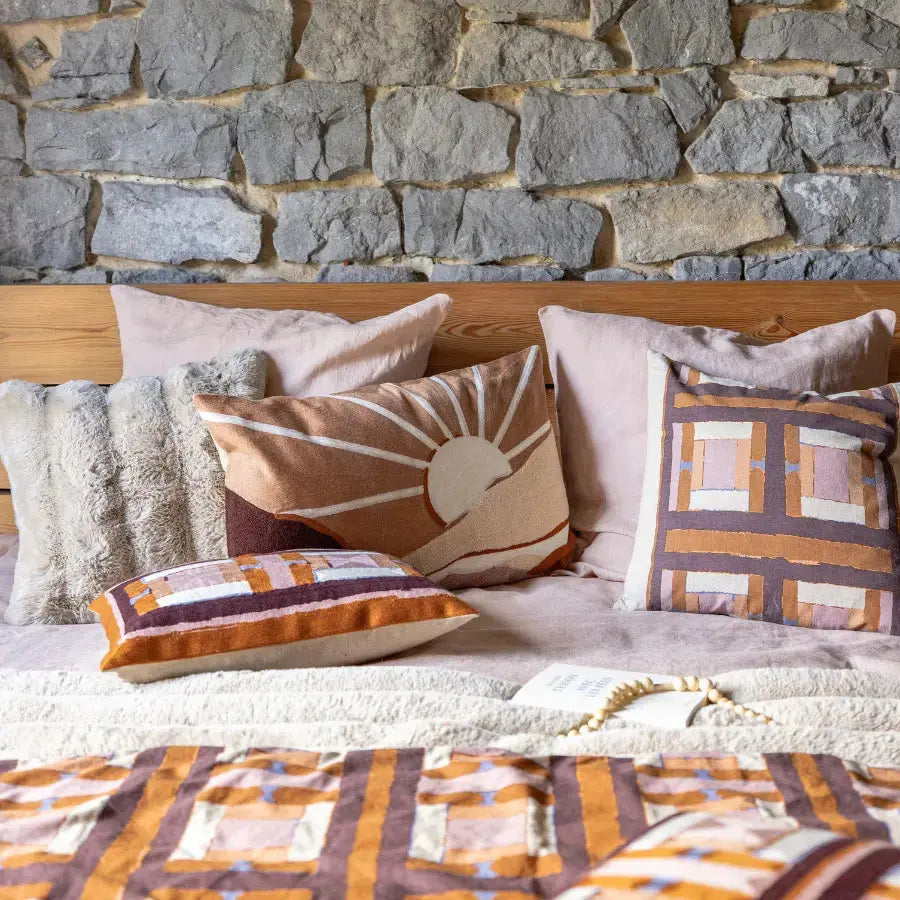 Coussin Brodé Elie Cuivre 40x65 cm Vivaraise