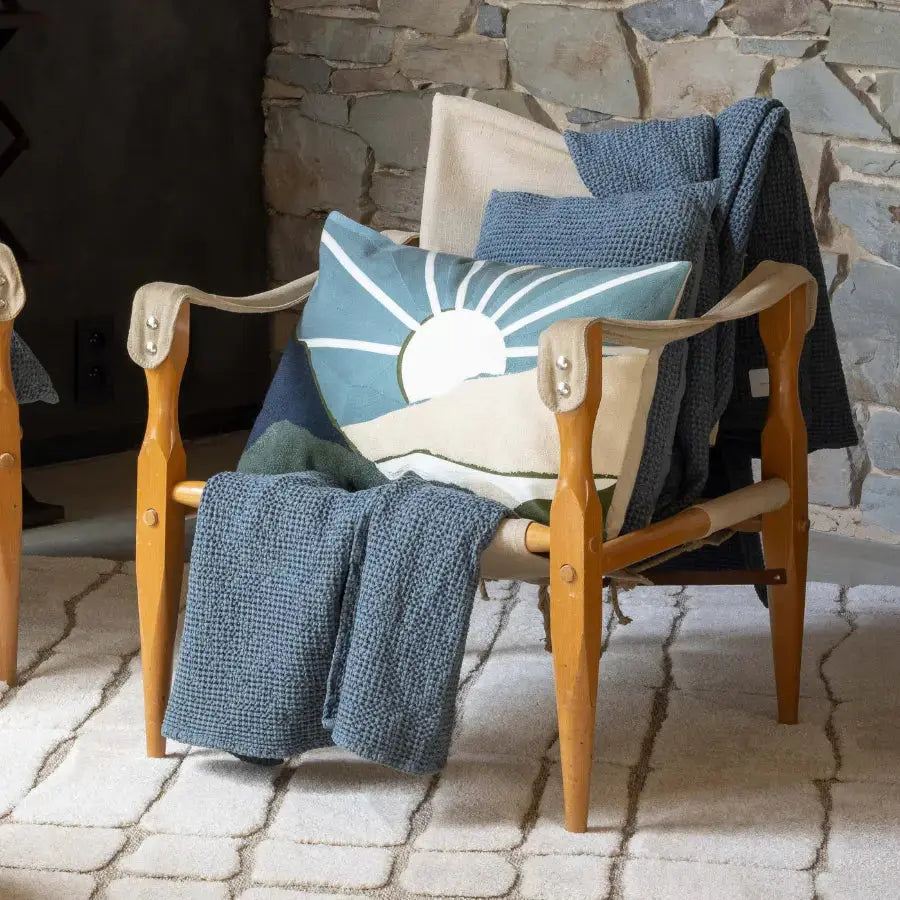 Coussin Brodé Elie vert de gris 40x65 cm Vivaraise