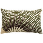Coussin Brodé Ewan Lin en coton Oeko-Tex - motif feuillage nature Vivaraise
