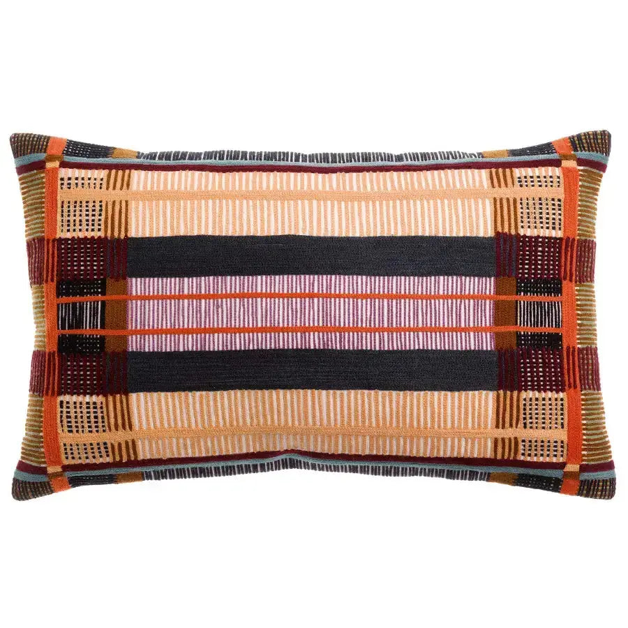 Coussin Brodé Kaël Multicolore - 30x50 cm - Vivaraise