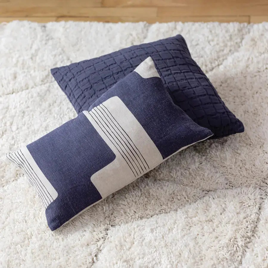 Coussin Carré Coton Swami Marine - 45X45 Vivaraise