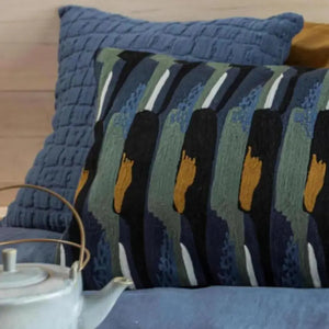 Coussin Carré Coton Swami Tempête - 45X45 Vivaraise