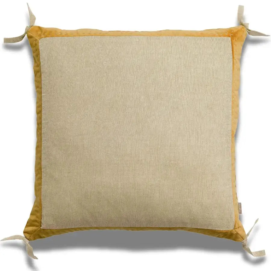 Coussin Chambray Jaune - Elise Maîs Vivaraise