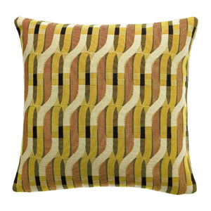 Coussin extérieur graphique Kali mirabelle 45x45 cm