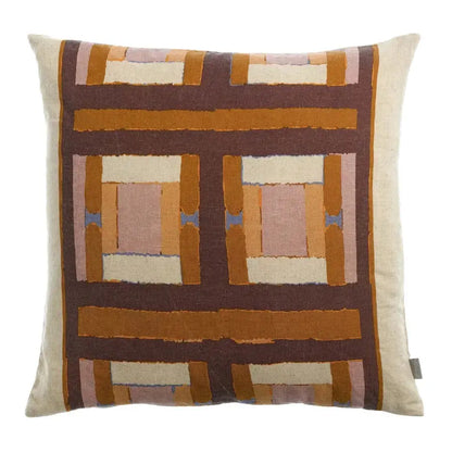Coussin Imprimé Recyclé - Taho Cuivre - Vivaraise