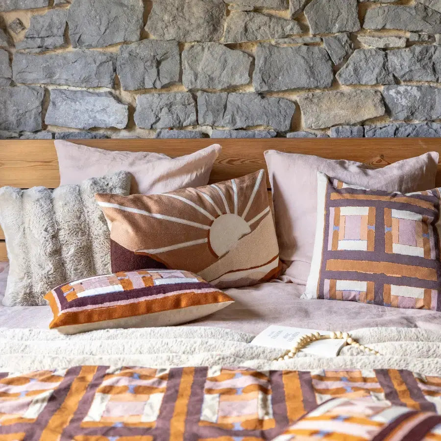 Coussin Imprimé Recyclé - Taho Cuivre - Vivaraise