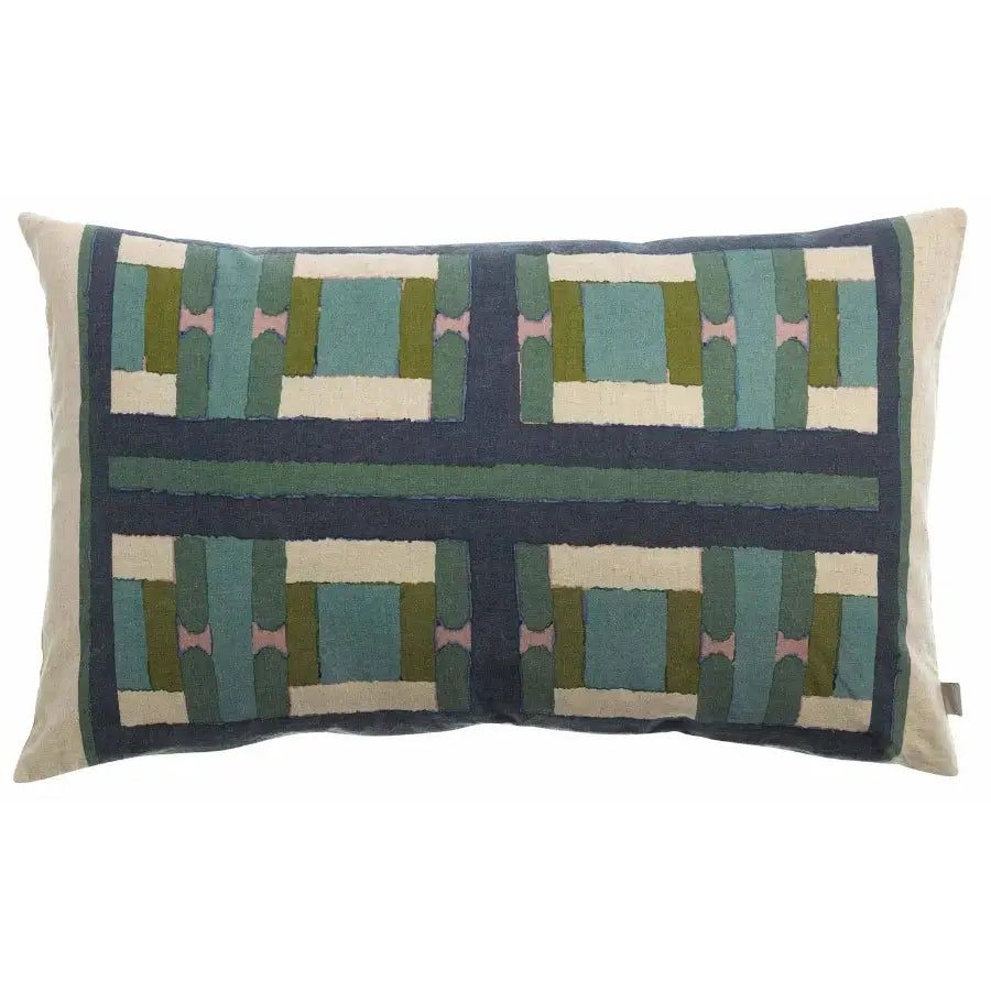Coussin Imprimé Recyclé - Taho Vert de gris Vivaraise