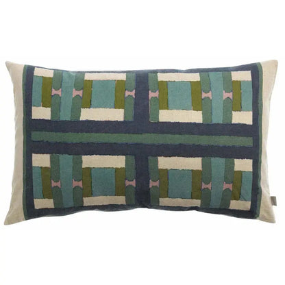 Coussin Imprimé Recyclé - Taho Vert de gris Vivaraise