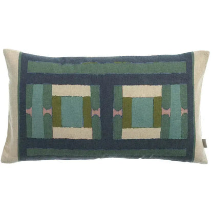 Coussin Imprimé Recyclé - Taho Vert de gris Vivaraise