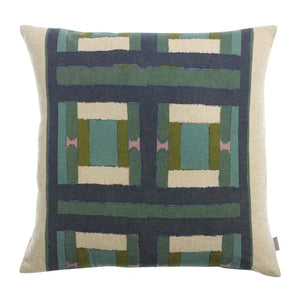 Coussin Imprimé Recyclé - Taho Vert de gris Vivaraise