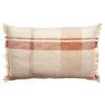 Coussin Jacquard Jane 40x65 - Blanc Rayé Sienne Vivaraise
