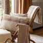 Coussin Jacquard Jane 40x65 - Blanc Rayé Sienne Vivaraise