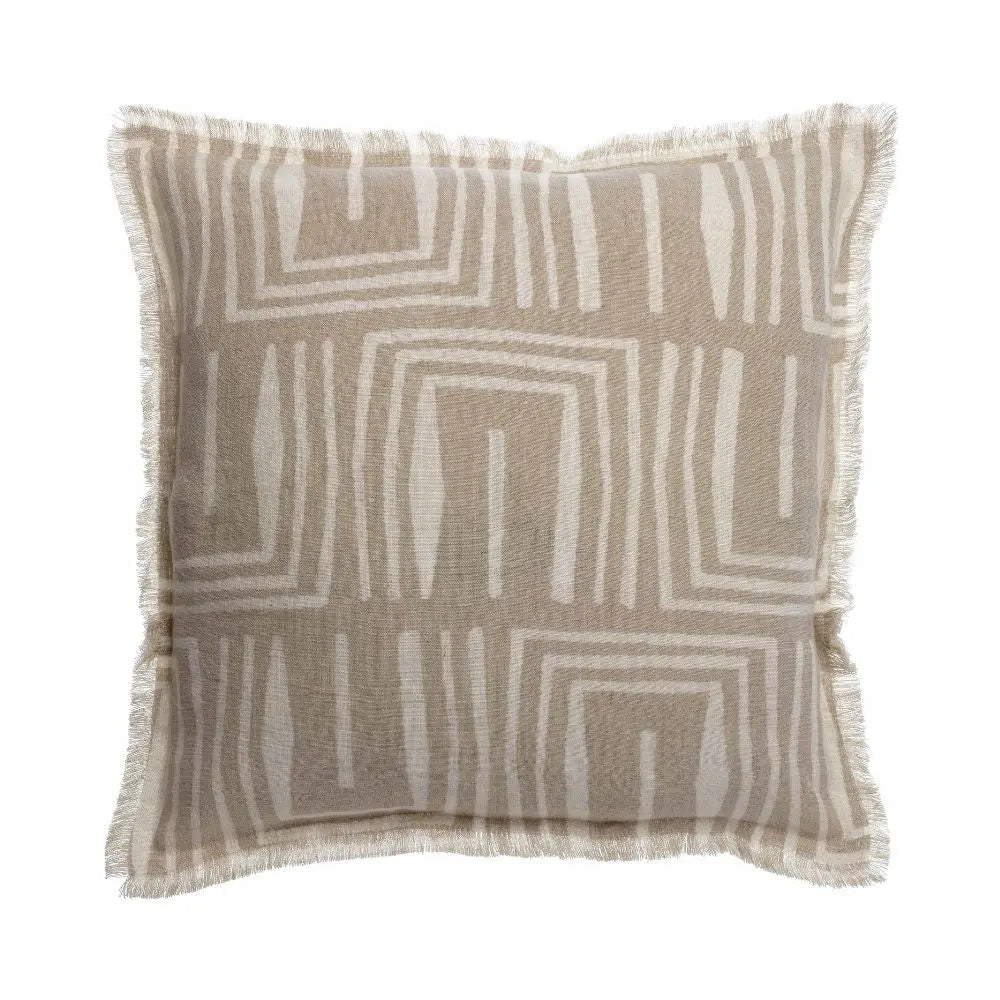 Coussin Lin Imprimé Tina Naturel Vivaraise