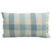 Coussin bleu à carreaux - modèle Kate Myosotis - 30 x 50 cm
