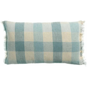 Coussin bleu à carreaux - modèle Kate Myosotis Coussin Dorsey