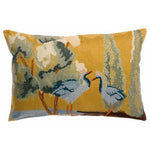Coussin brodé artisanal Lola jaune multicolore 40x65