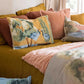 Coussin brodé artisanal Lola jaune multicolore 40x65