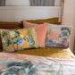 Coussin brodé artisanal Lola jaune multicolore 40x65
