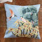 Coussin brodé bleu multicolore Lola 45x45 cm