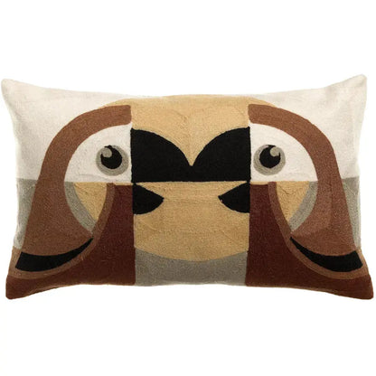 Coussin brodé Loro - Naturel Vivaraise