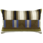 Coussin brodé graphique en coton Jason Ciel - lignes colorées - Vivaraise