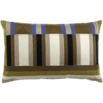 Coussin brodé graphique en coton Jason Ciel - lignes colorées - Vivaraise