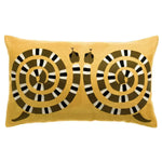 Coussin brodé graphique en coton Yoka Mangue - motif serpent - relief élégant - Vivaraise